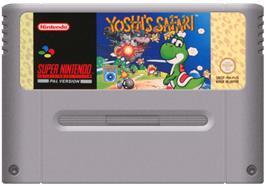 Cartridge artwork for Yoshi's Safari on the Nintendo SNES.