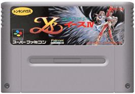 Cartridge artwork for Ys IV: Mask of the Sun on the Nintendo SNES.