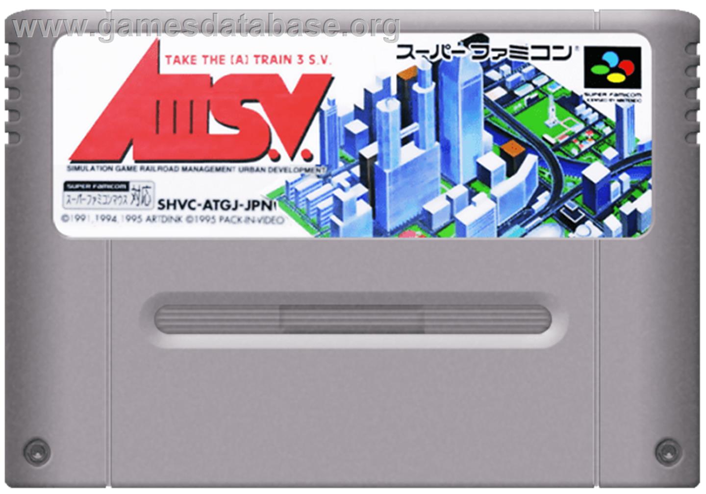 A3 S.v. - A Ressha De Ikou 3 - Super Version - Nintendo SNES - Artwork - Cartridge
