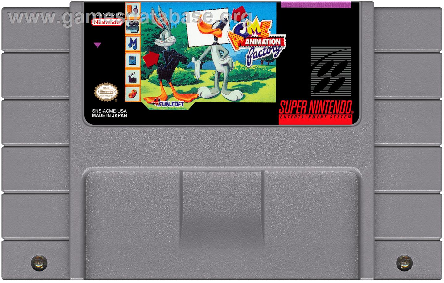 Acme Animation Factory - Nintendo SNES - Artwork - Cartridge
