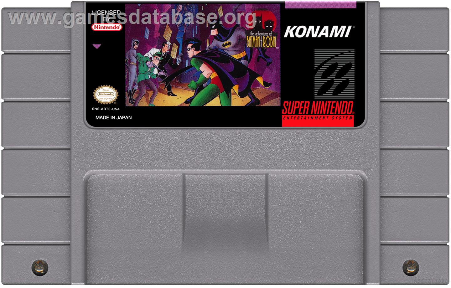 Adventures Of Batman And Robin, The - Nintendo SNES - Artwork - Cartridge