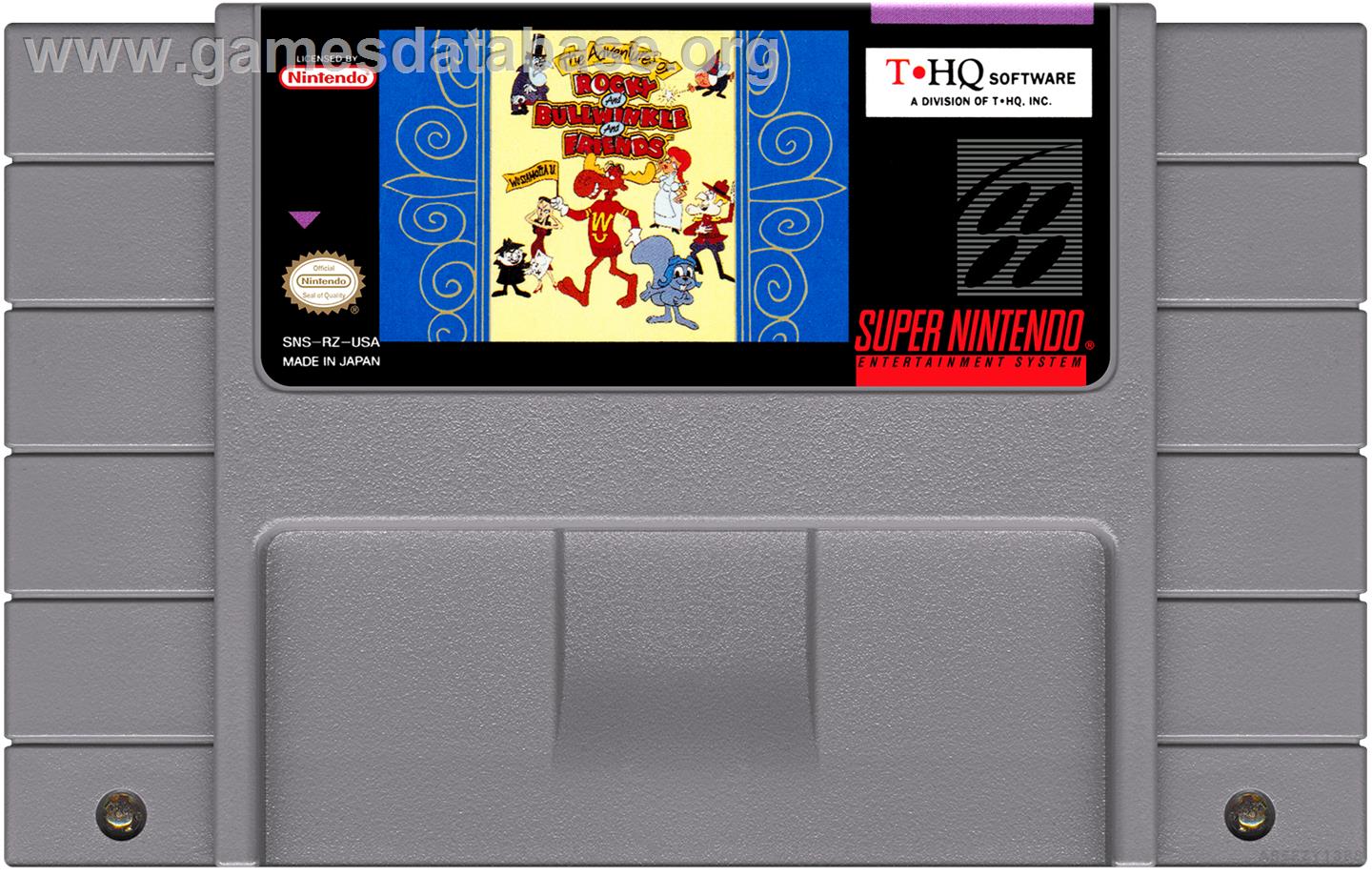 Adventures Of Rocky And Bullwinkle And Friends, The - Nintendo SNES - Artwork - Cartridge