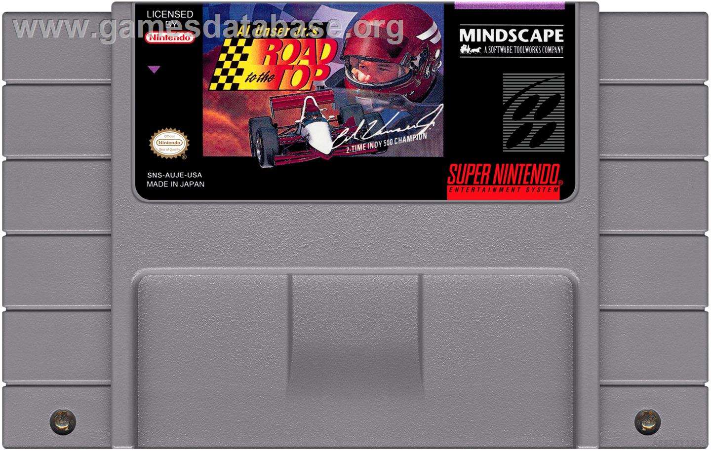 Al Unser Jr.'s Road To The Top - Nintendo SNES - Artwork - Cartridge