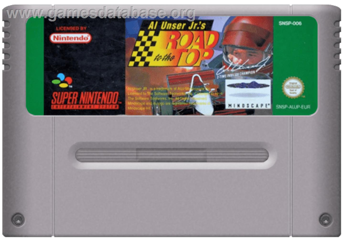 Al Unser Jr.'s Road to the Top - Nintendo SNES - Artwork - Cartridge