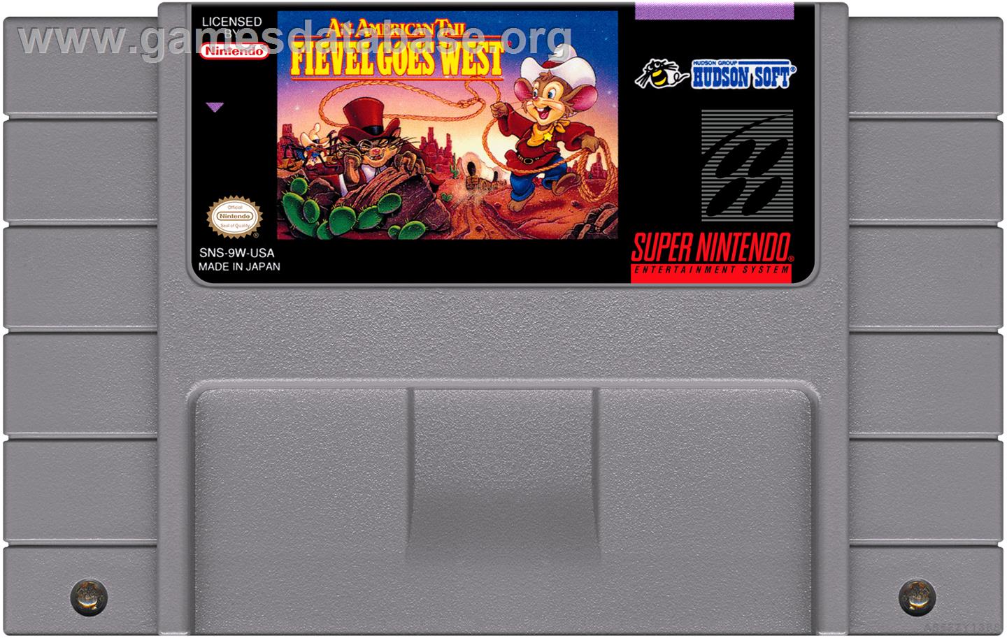 American Tail - Fievel Goes West, An - Nintendo SNES - Artwork - Cartridge