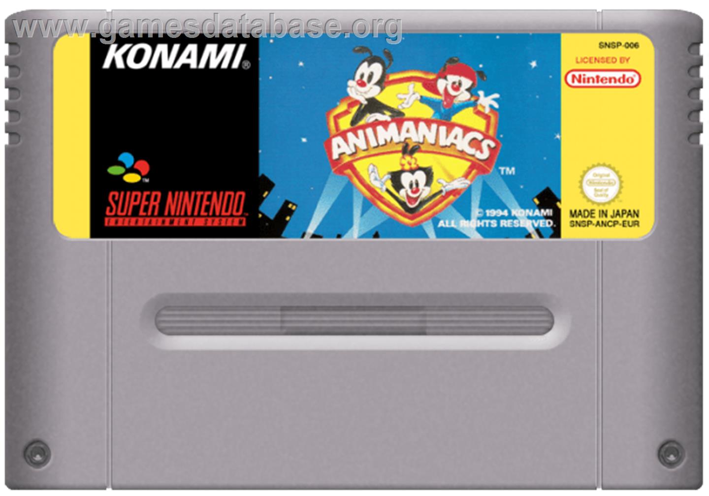 Animaniacs - Nintendo SNES - Artwork - Cartridge