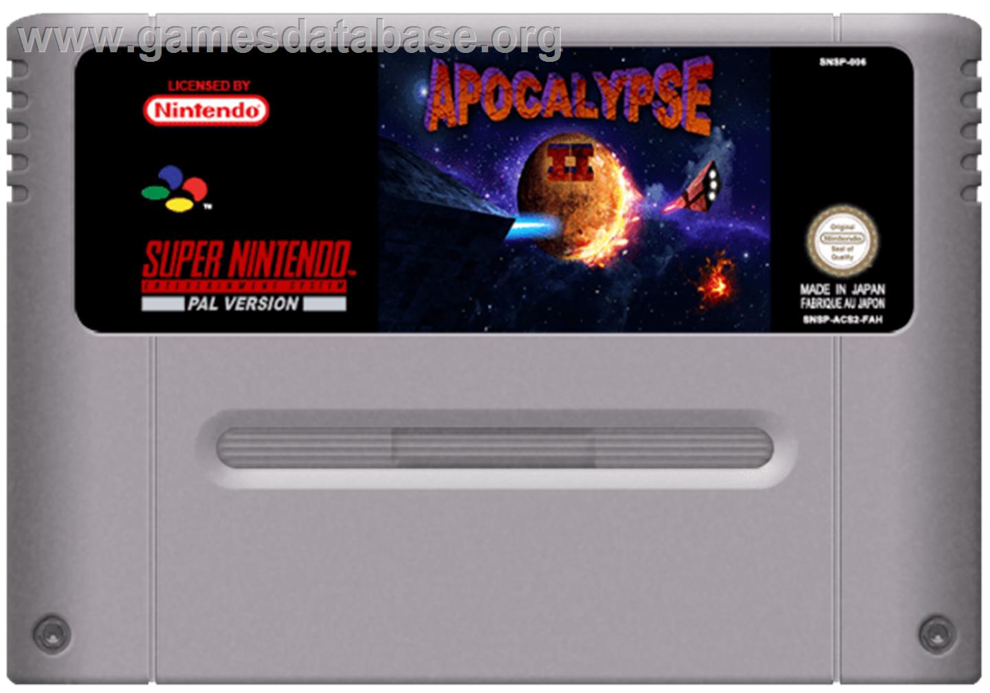 Apocalypse II - Nintendo SNES - Artwork - Cartridge