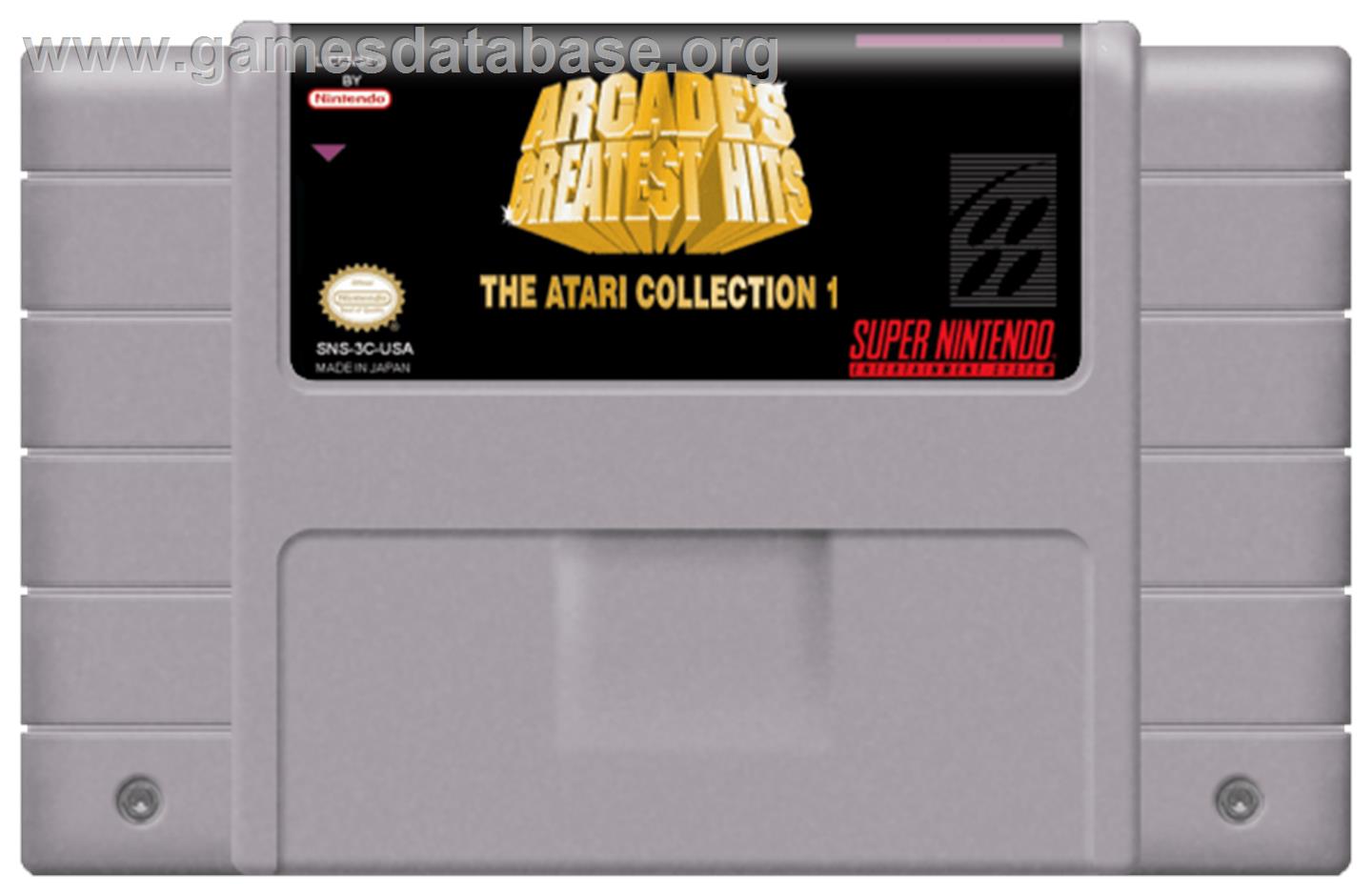 Arcade's Greatest Hits: The Atari Collection 1 - Nintendo SNES - Artwork - Cartridge