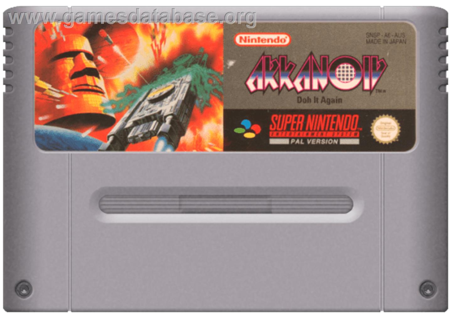 Arkanoid: Doh It Again - Nintendo SNES - Artwork - Cartridge