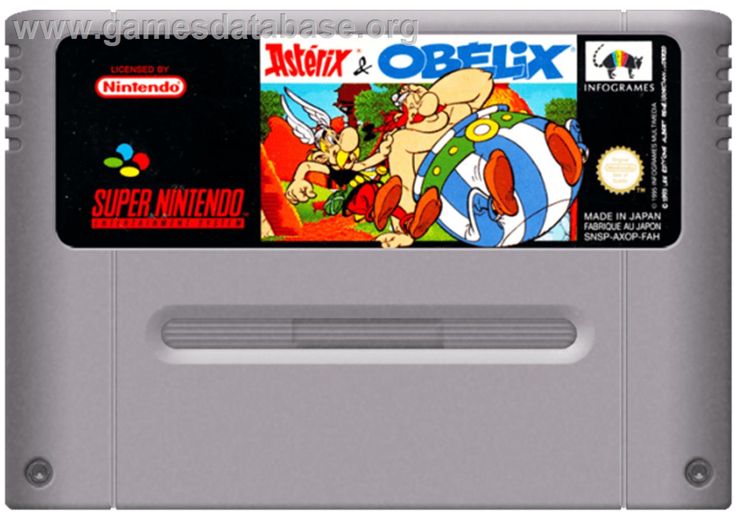 Asterix and Obelix - Nintendo SNES - Artwork - Cartridge