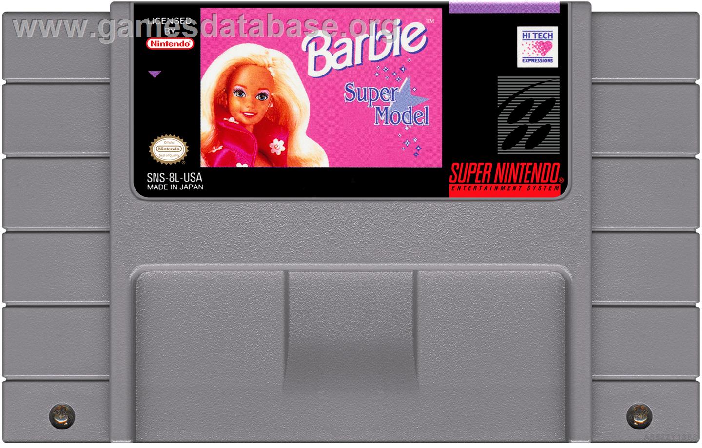 Barbie - Super Model - Nintendo SNES - Artwork - Cartridge