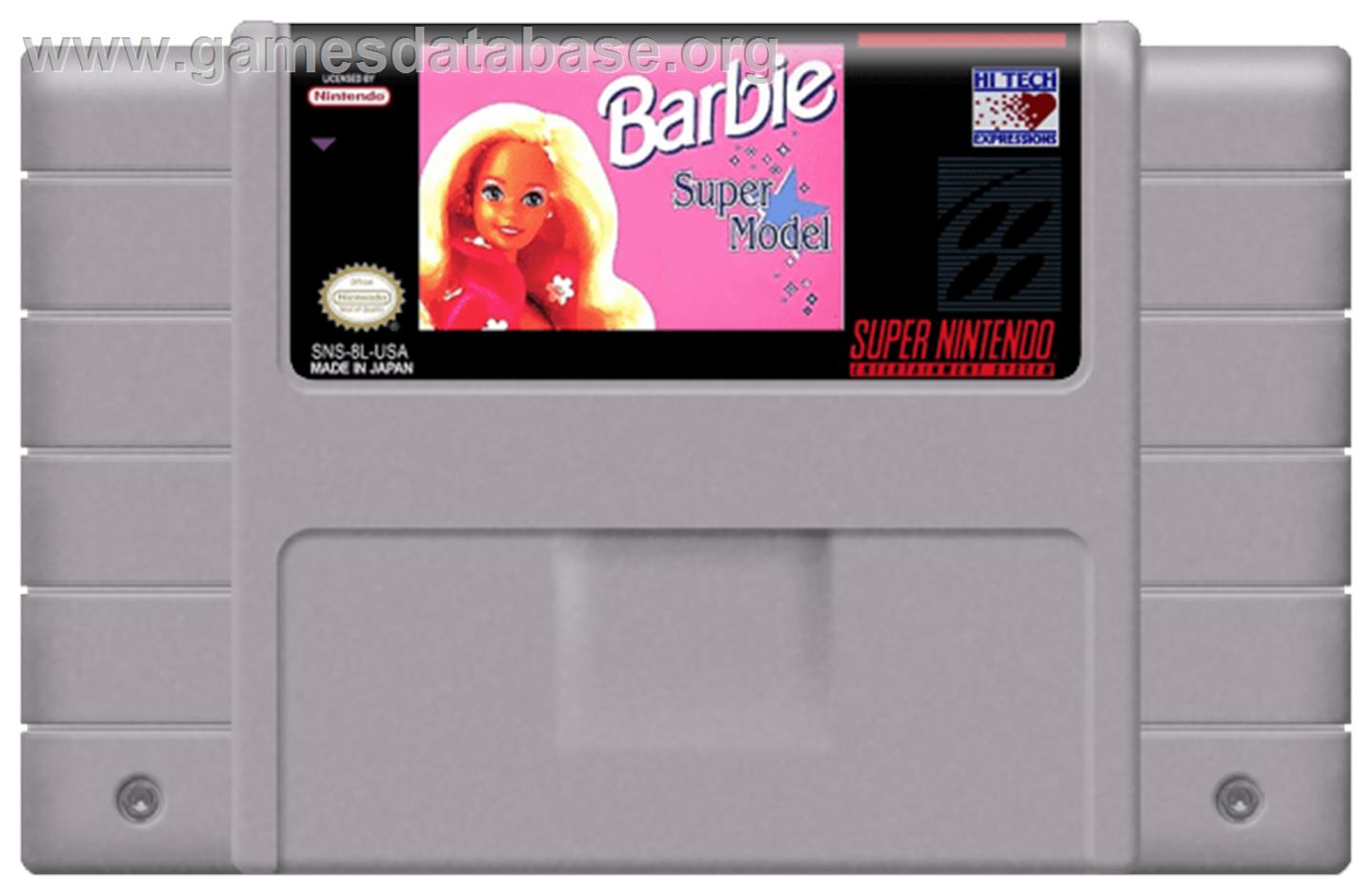 Barbie Super Model - Nintendo SNES - Artwork - Cartridge
