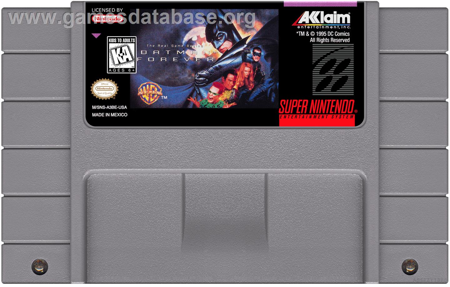 Batman Forever - Nintendo SNES - Artwork - Cartridge