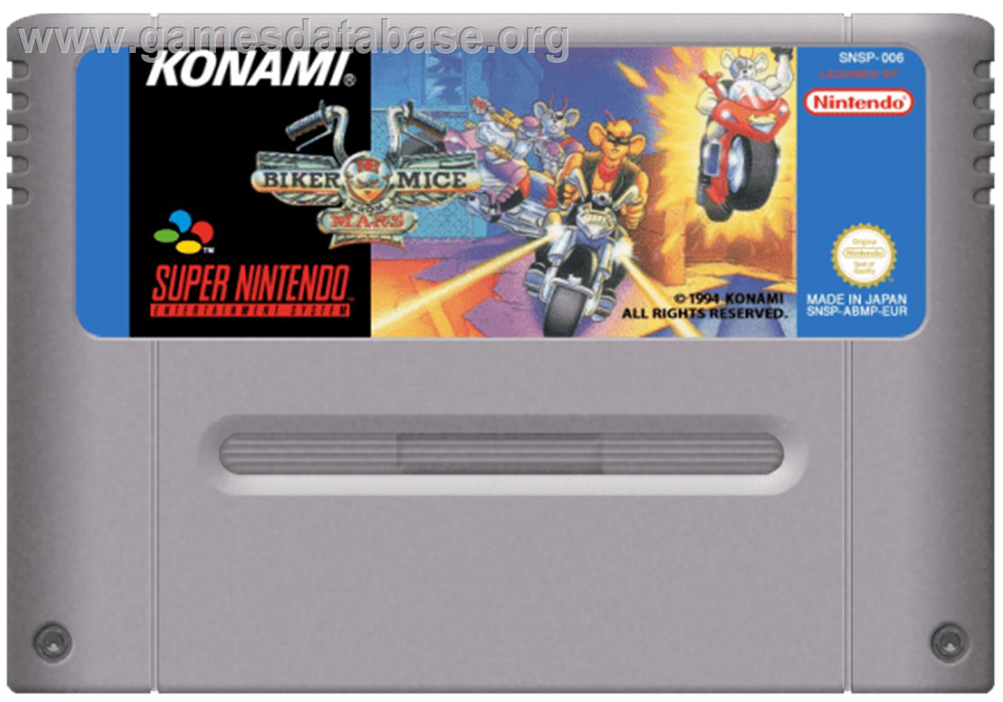 Biker Mice From Mars - Nintendo SNES - Artwork - Cartridge