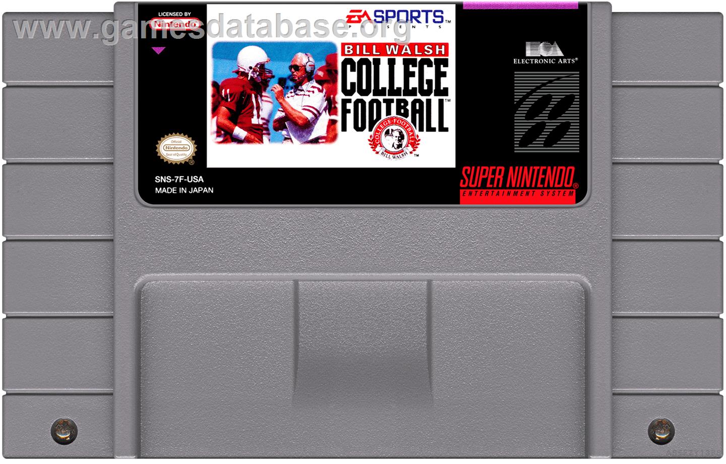 Bill Walsh College Football - Nintendo SNES - Artwork - Cartridge