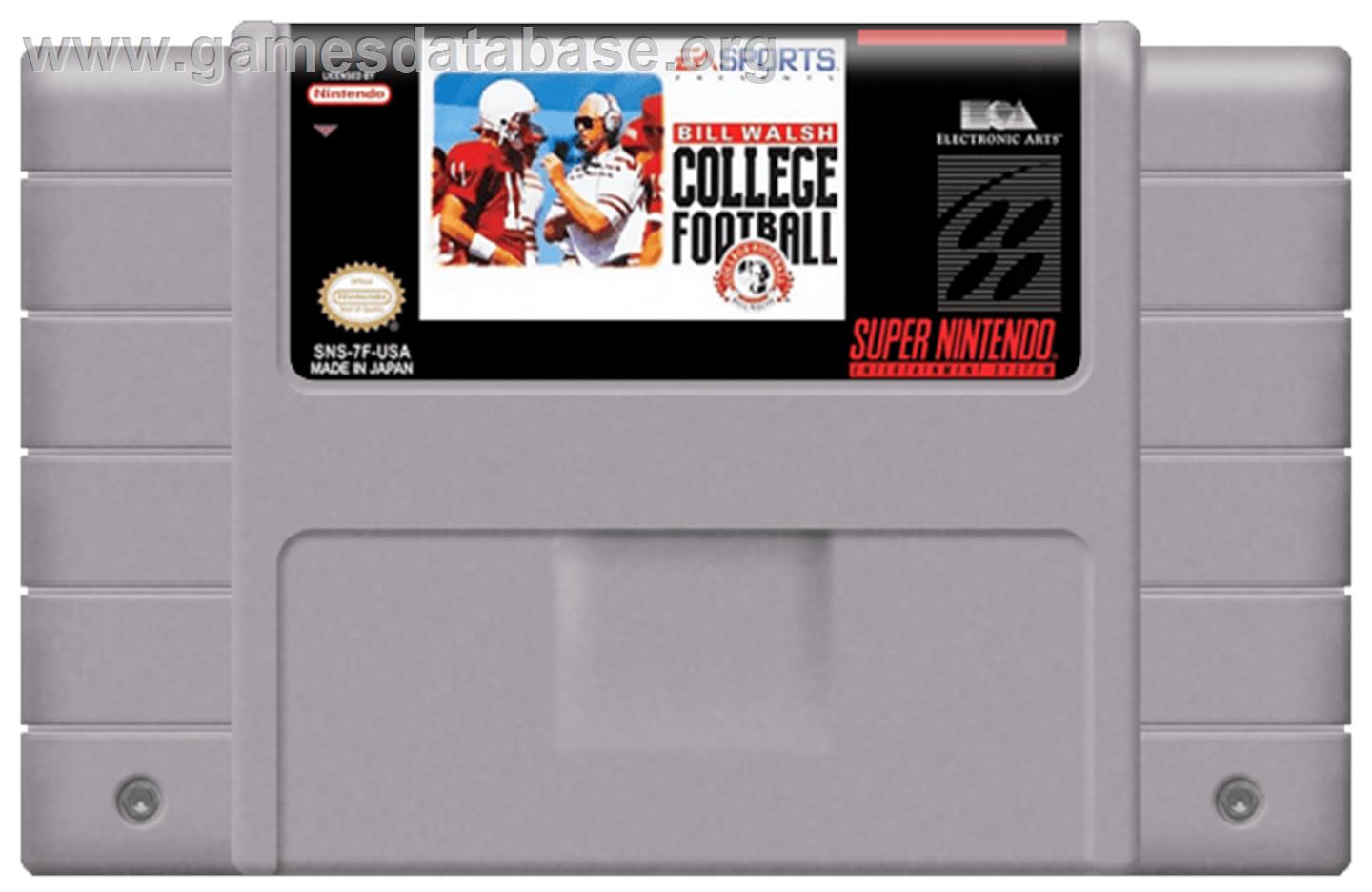 Bill Walsh College Football - Nintendo SNES - Artwork - Cartridge
