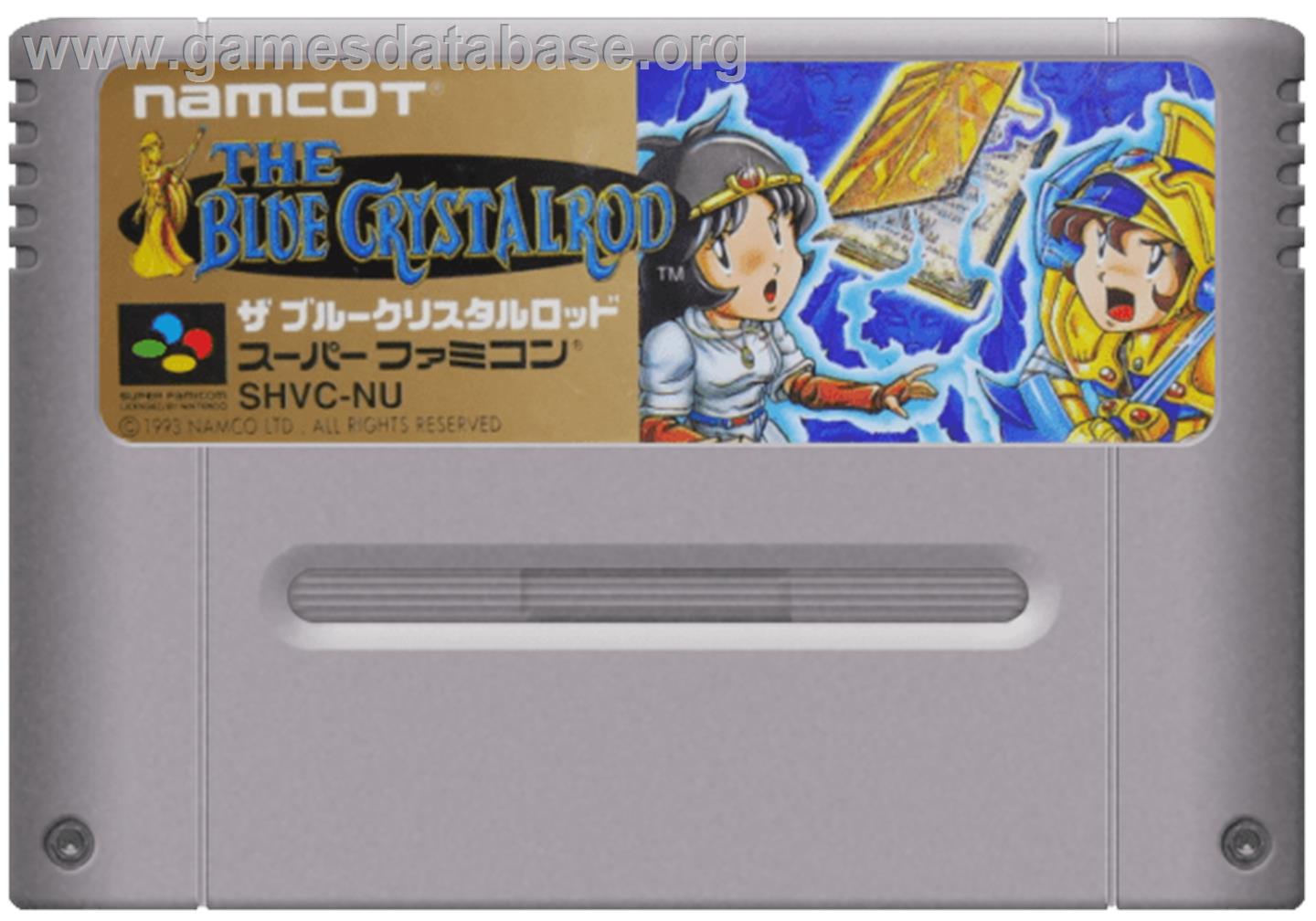 Blue Crystalrod, The - Nintendo SNES - Artwork - Cartridge