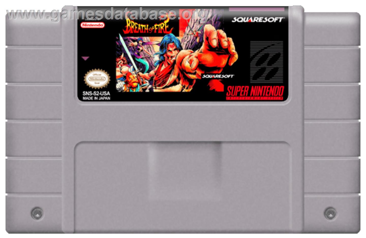Breath of Fire - Nintendo SNES - Artwork - Cartridge