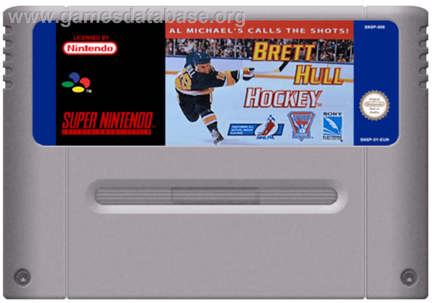 Brett Hull Hockey - Nintendo SNES - Artwork - Cartridge