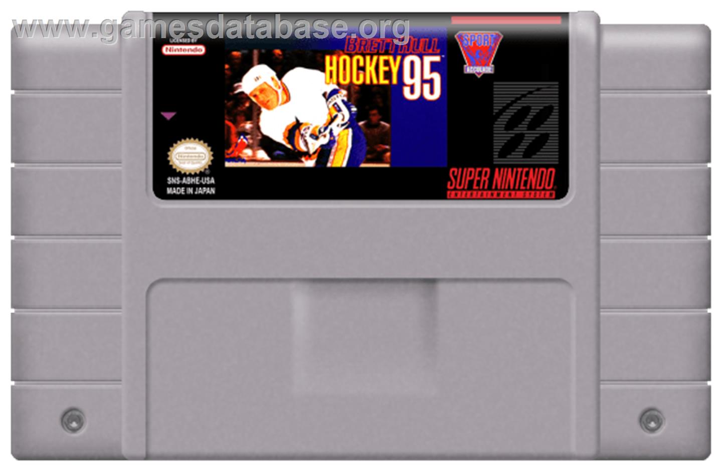 Brett Hull Hockey 95 - Nintendo SNES - Artwork - Cartridge