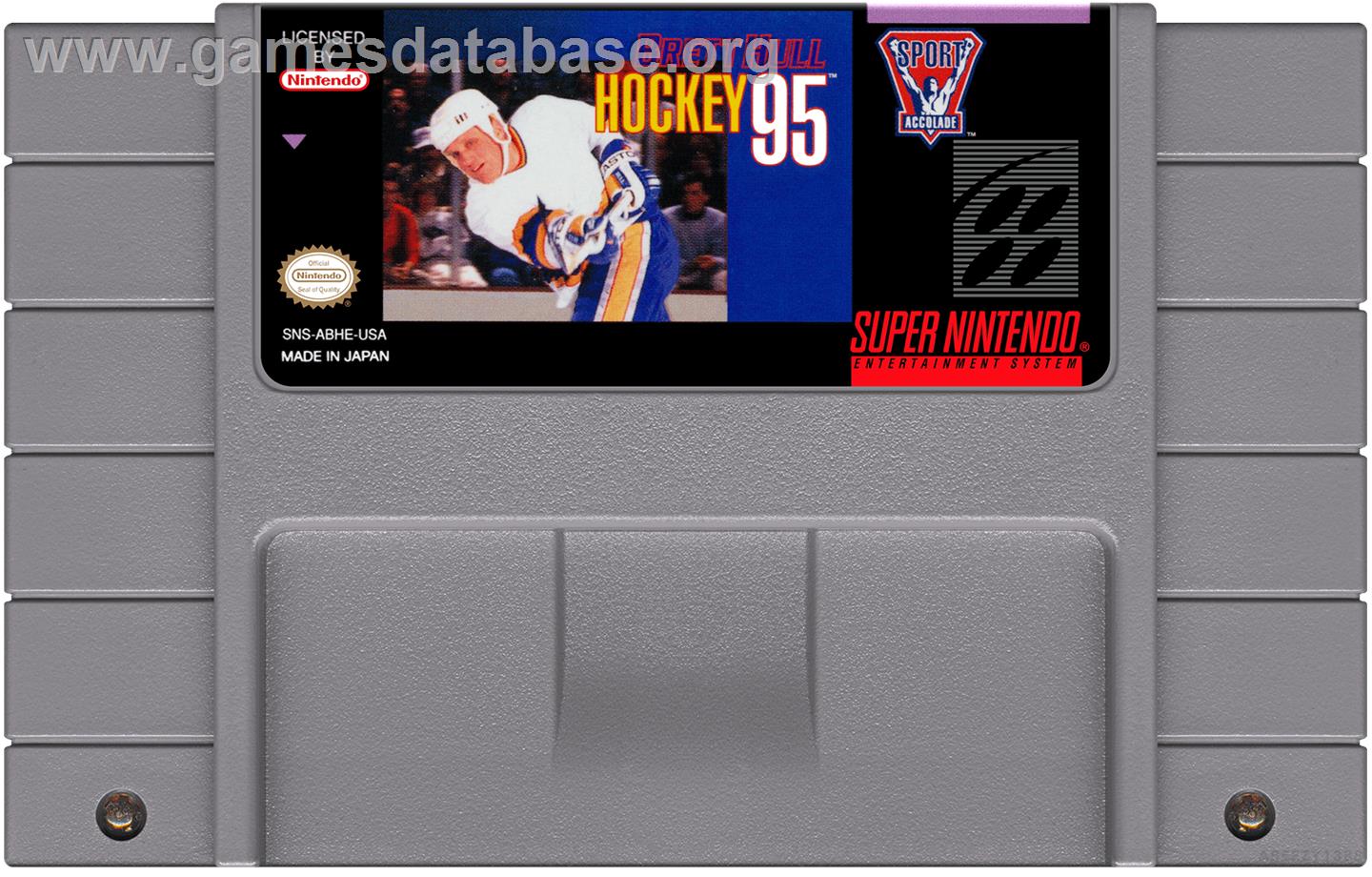 Brett Hull Hockey 95 - Nintendo SNES - Artwork - Cartridge