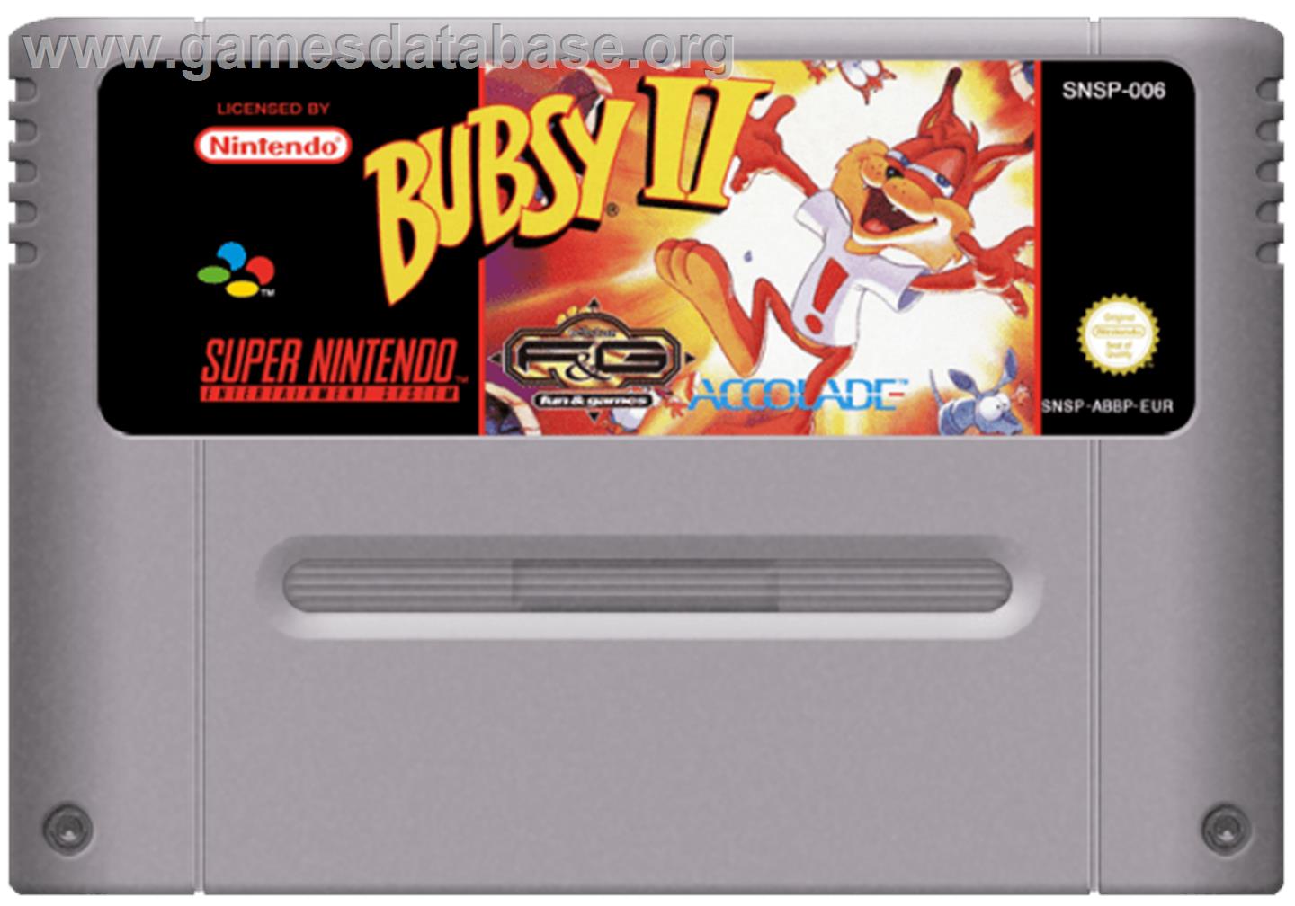 Bubsy II - Nintendo SNES - Artwork - Cartridge