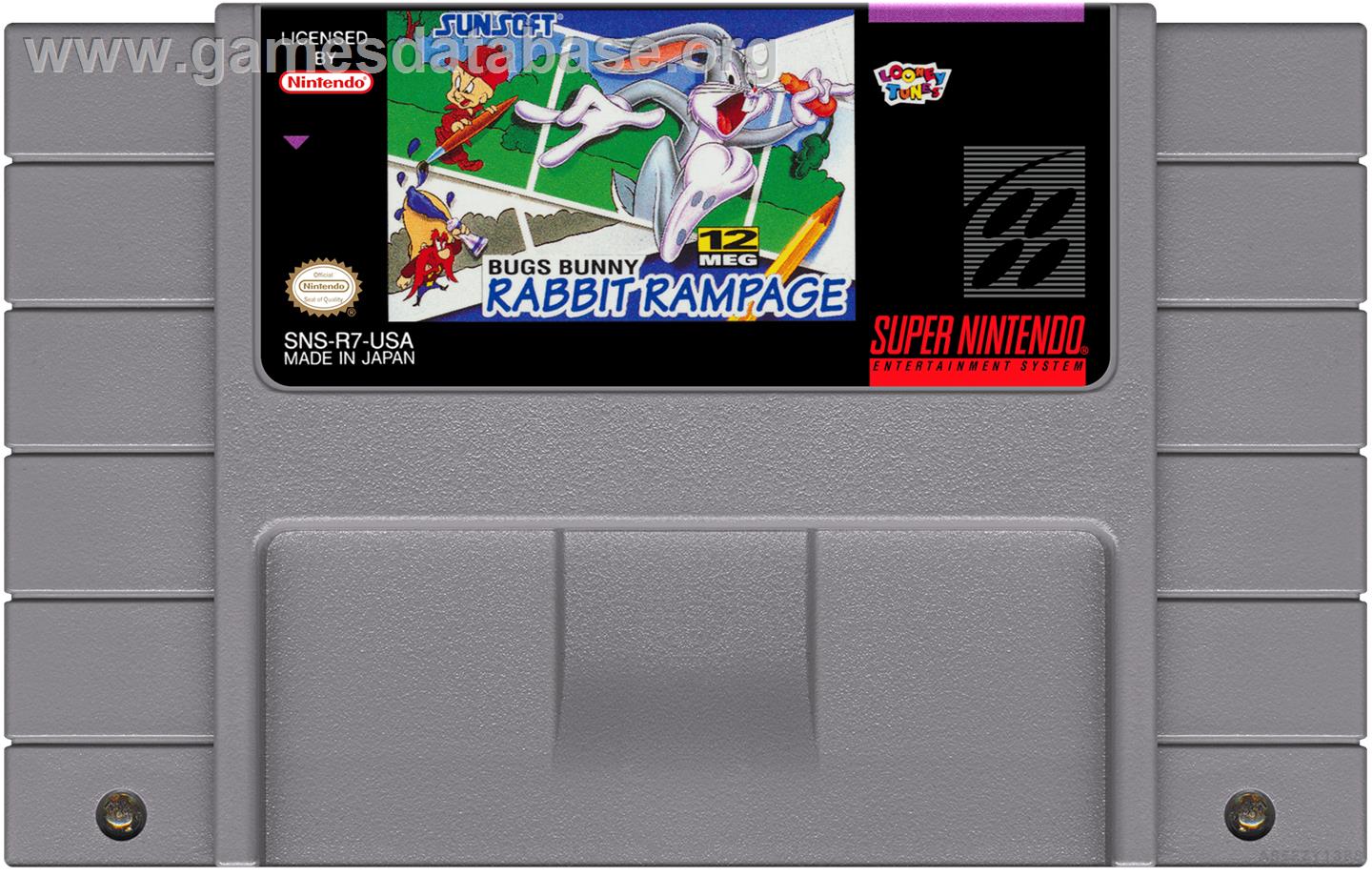 Bugs Bunny - Rabbit Rampage - Nintendo SNES - Artwork - Cartridge