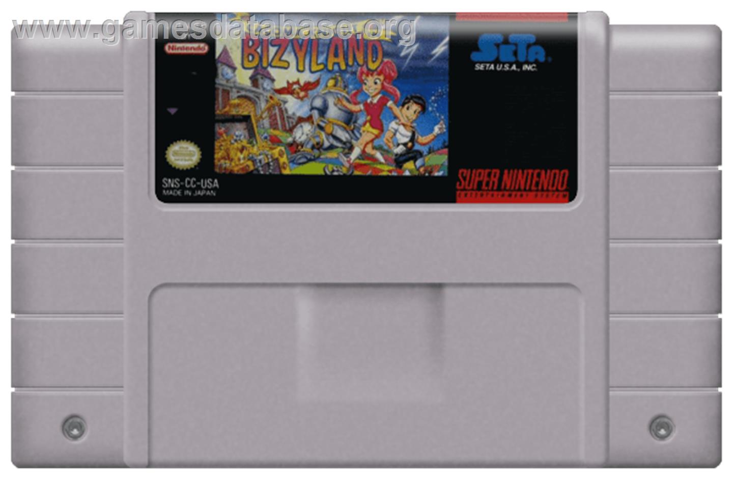 Cacoma Knight in Bizyland - Nintendo SNES - Artwork - Cartridge