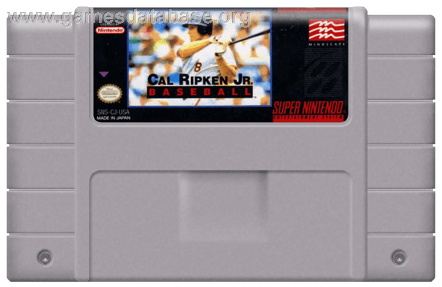 Cal Ripken Jr. Baseball - Nintendo SNES - Artwork - Cartridge