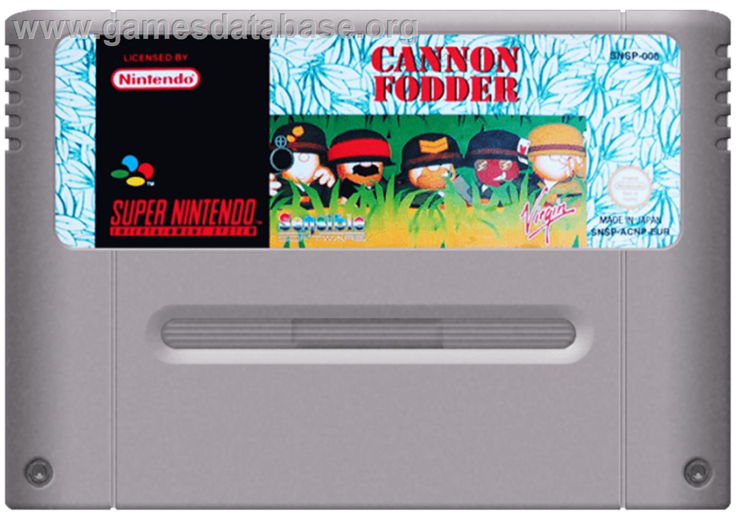 Cannon Fodder - Nintendo SNES - Artwork - Cartridge