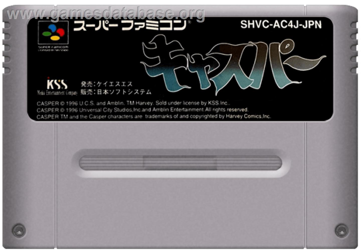 Casper - Nintendo SNES - Artwork - Cartridge