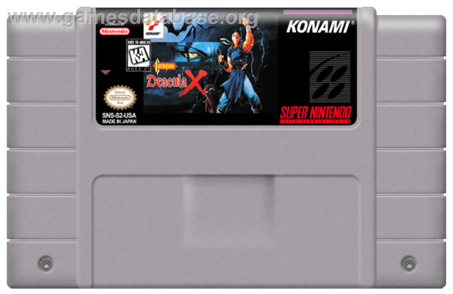 Castlevania: Dracula X - Nintendo SNES - Artwork - Cartridge