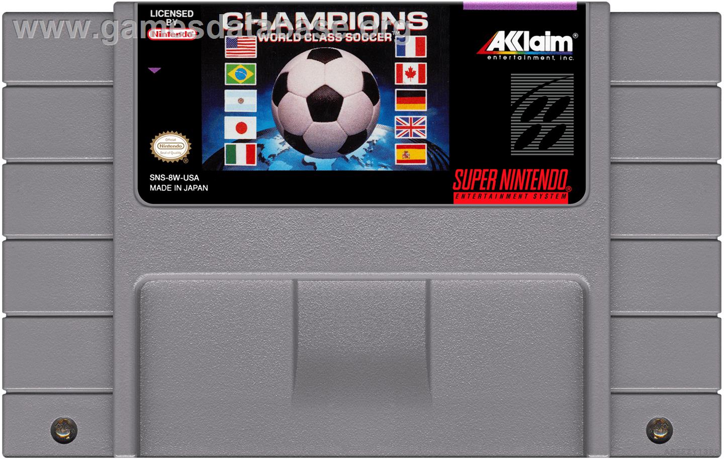 Champions World Class Soccer - Nintendo SNES - Artwork - Cartridge