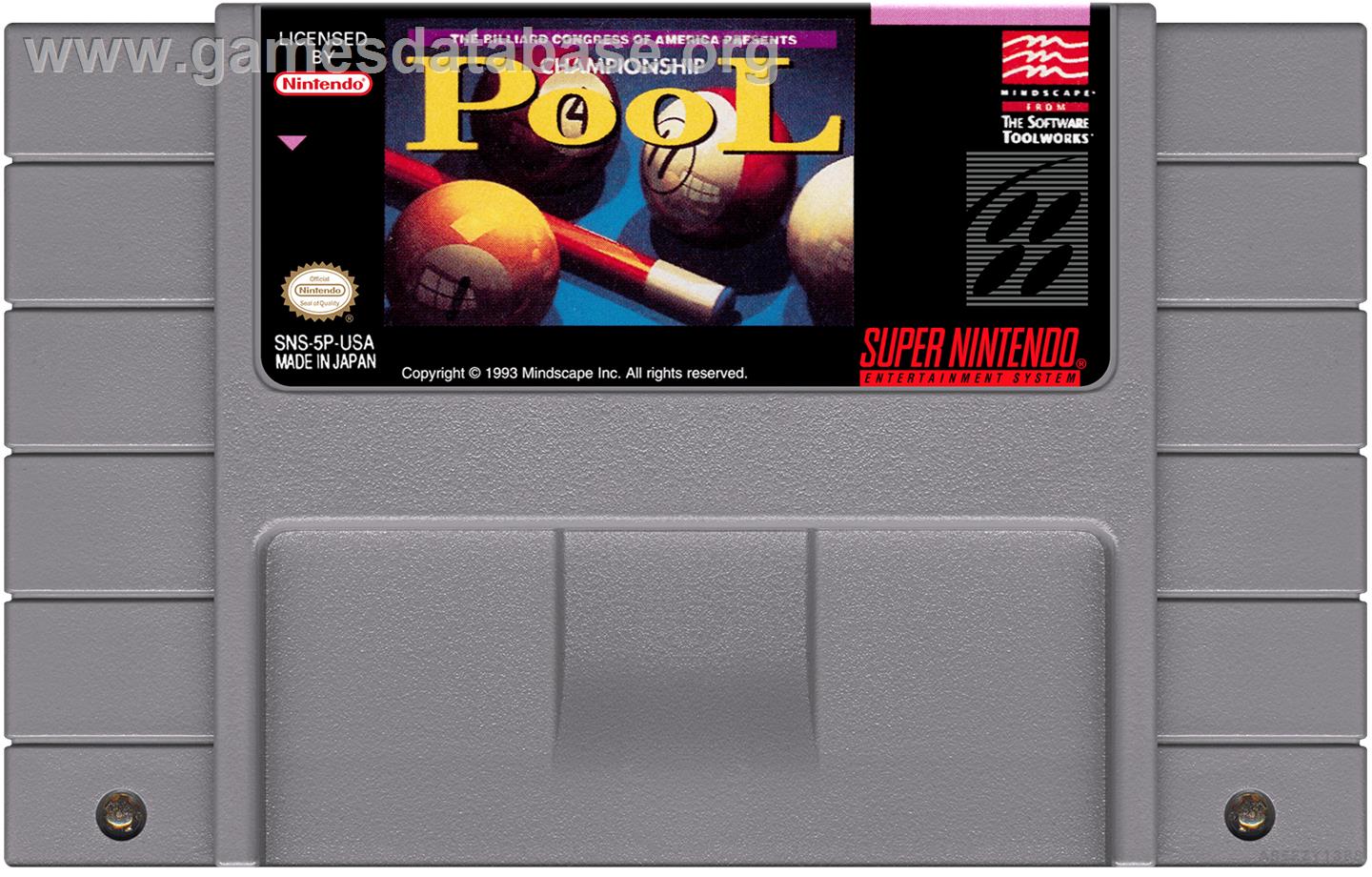 Championship Pool - Nintendo SNES - Artwork - Cartridge