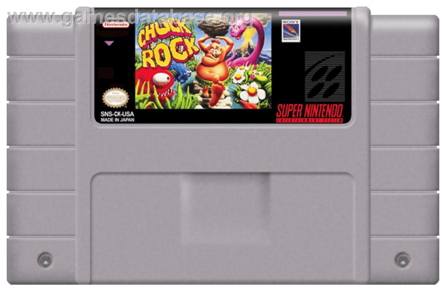 Chuck Rock - Nintendo SNES - Artwork - Cartridge