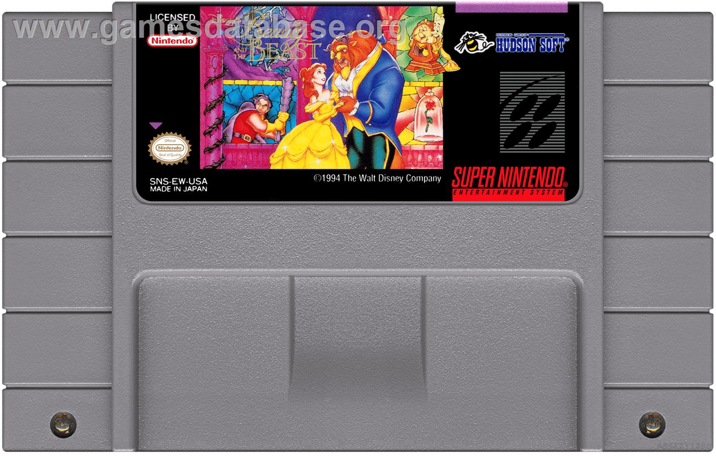 Disney's Beauty And The Beast - Nintendo SNES - Artwork - Cartridge