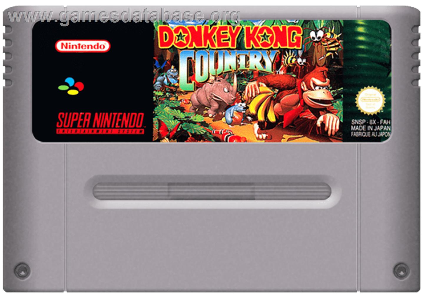 Donkey Kong Country - Nintendo SNES - Artwork - Cartridge