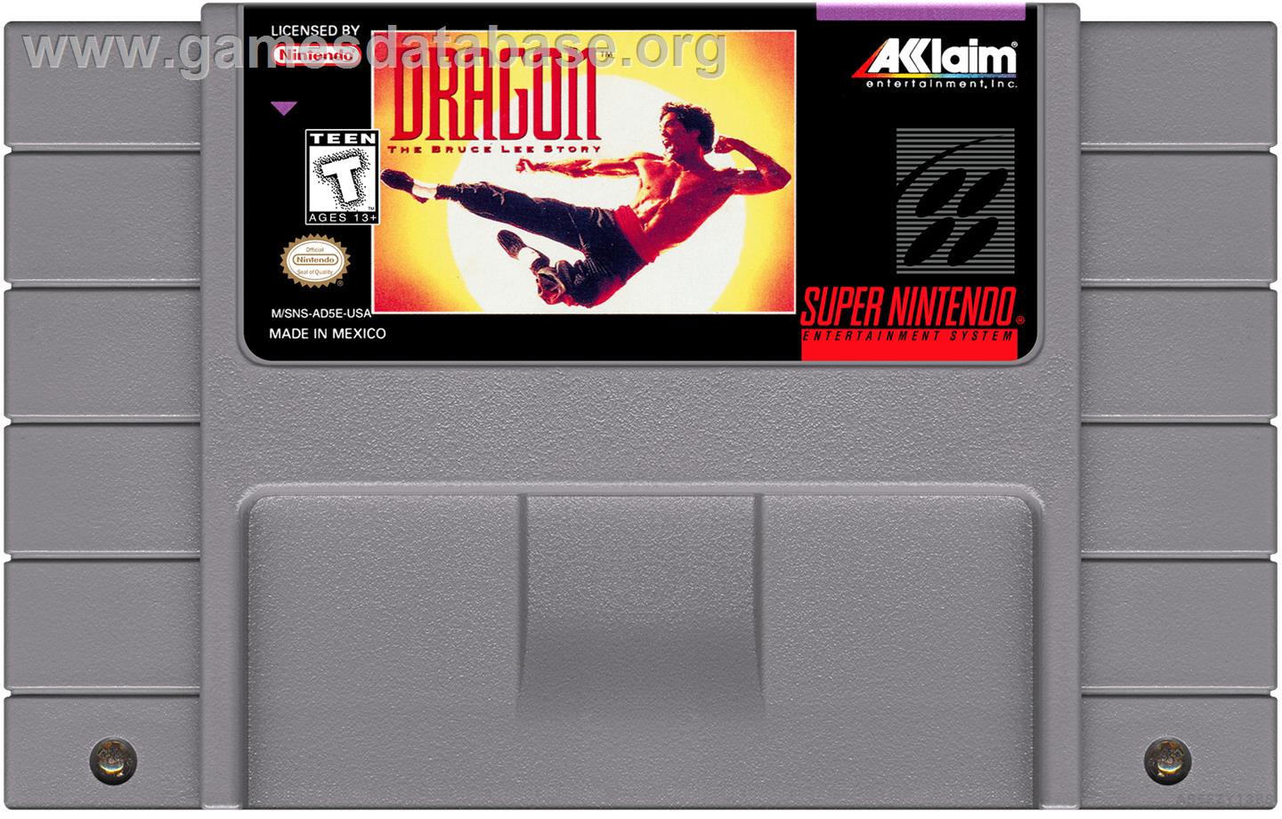 Dragon - The Bruce Lee Story - Nintendo SNES - Artwork - Cartridge