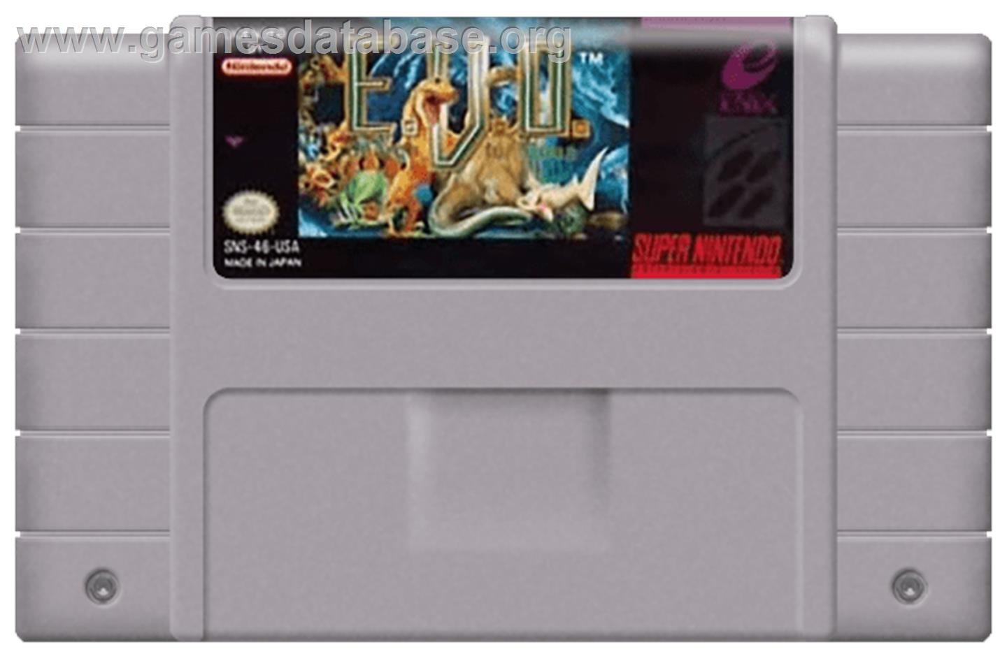 E. V. O.: Search for Eden - Nintendo SNES - Artwork - Cartridge