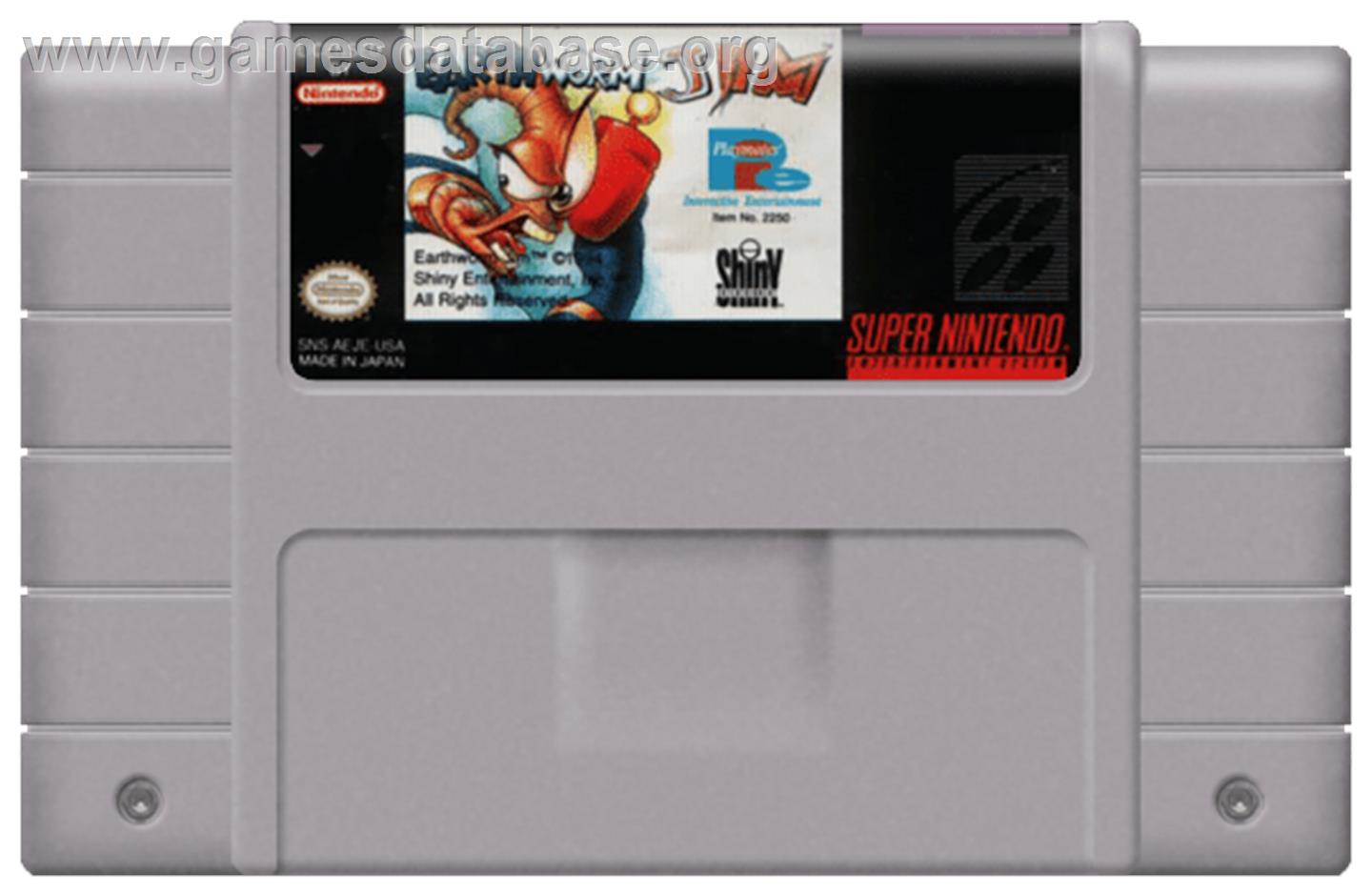 Earthworm Jim - Nintendo SNES - Artwork - Cartridge