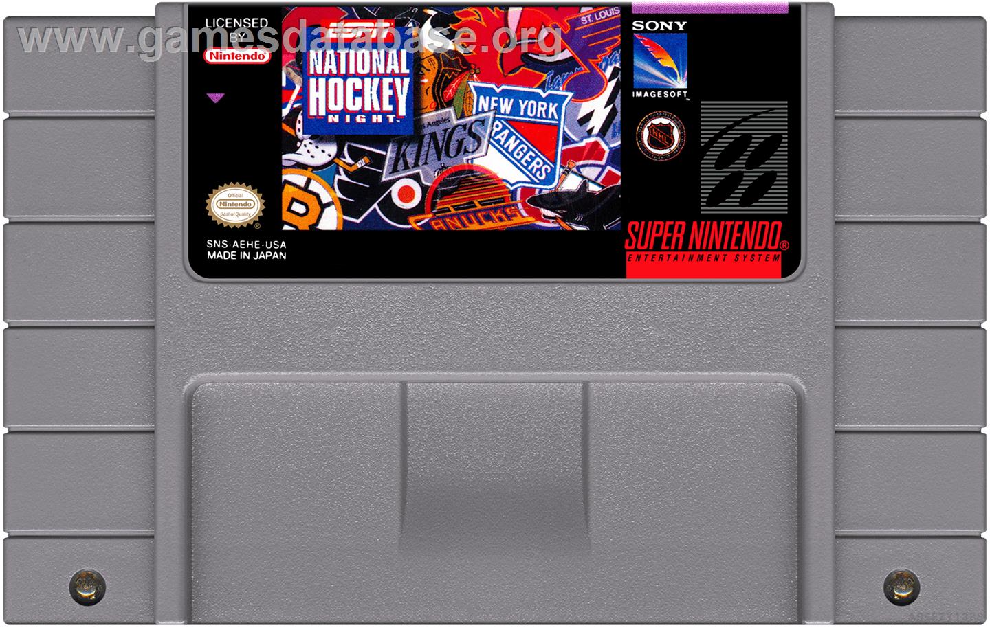 Espn National Hockey Night - Nintendo SNES - Artwork - Cartridge