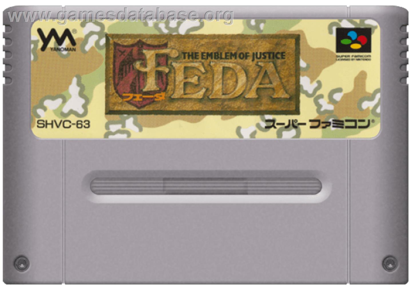 Feda - The Emblem Of Justice - Nintendo SNES - Artwork - Cartridge