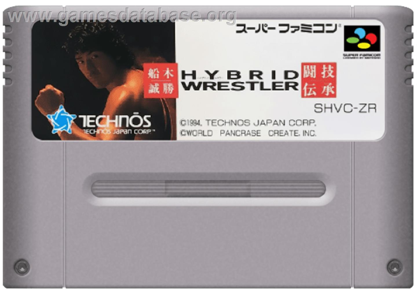 Funaki Masakatsu Hybrid Wrestler - Tougi Denshou - Nintendo SNES - Artwork - Cartridge
