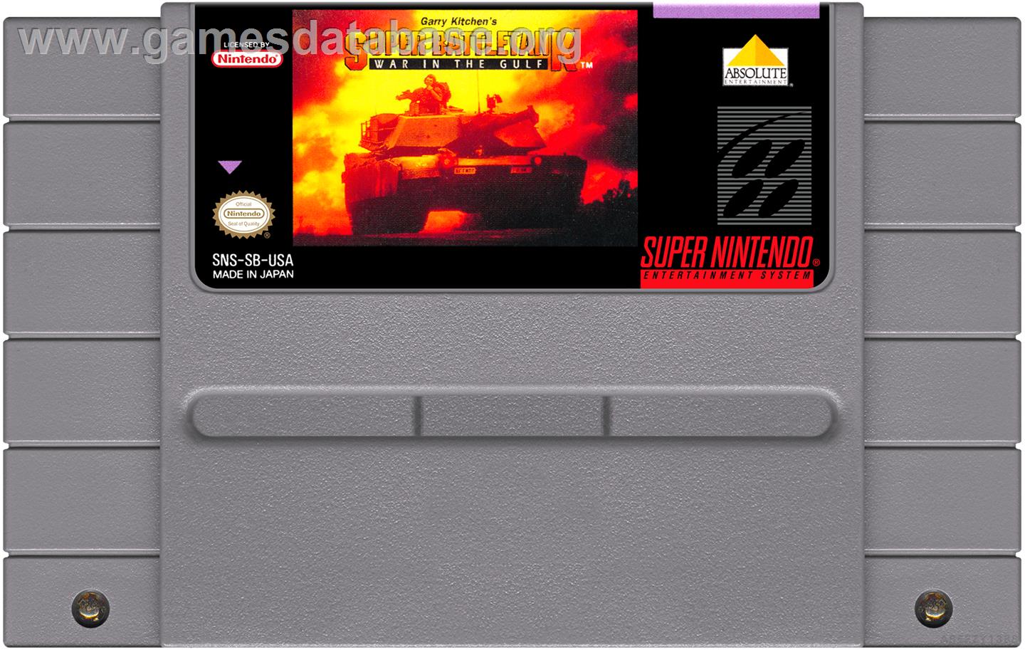 Garry Kitchen's Super Battletank - War In The Gulf - Nintendo SNES - Artwork - Cartridge