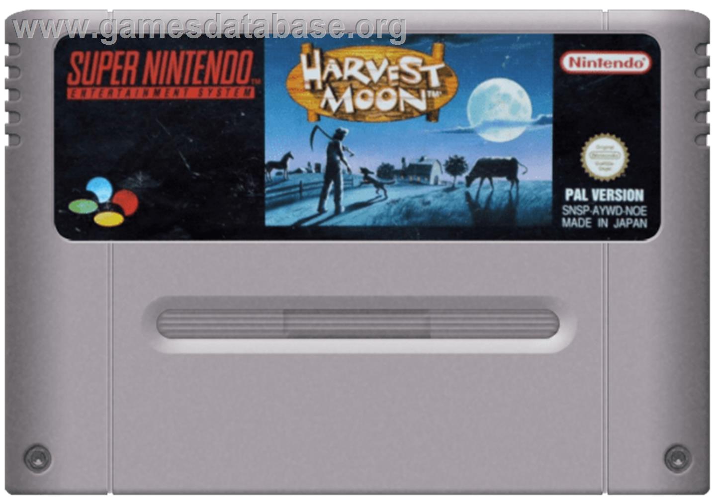 Harvest Moon - Nintendo SNES - Artwork - Cartridge
