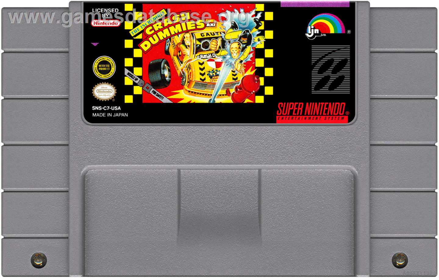 Incredible Crash Dummies, The - Nintendo SNES - Artwork - Cartridge