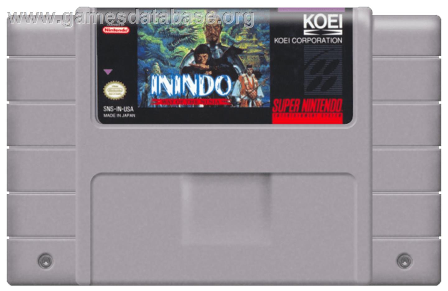 Inindo: Way of the Ninja - Nintendo SNES - Artwork - Cartridge