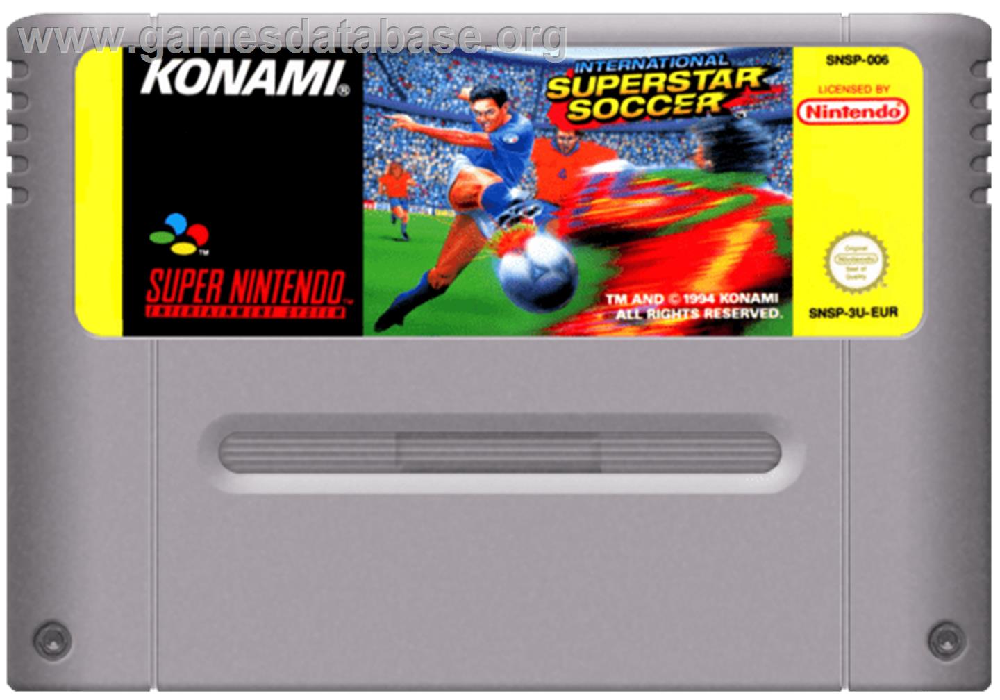 International Superstar Soccer - Nintendo SNES - Artwork - Cartridge