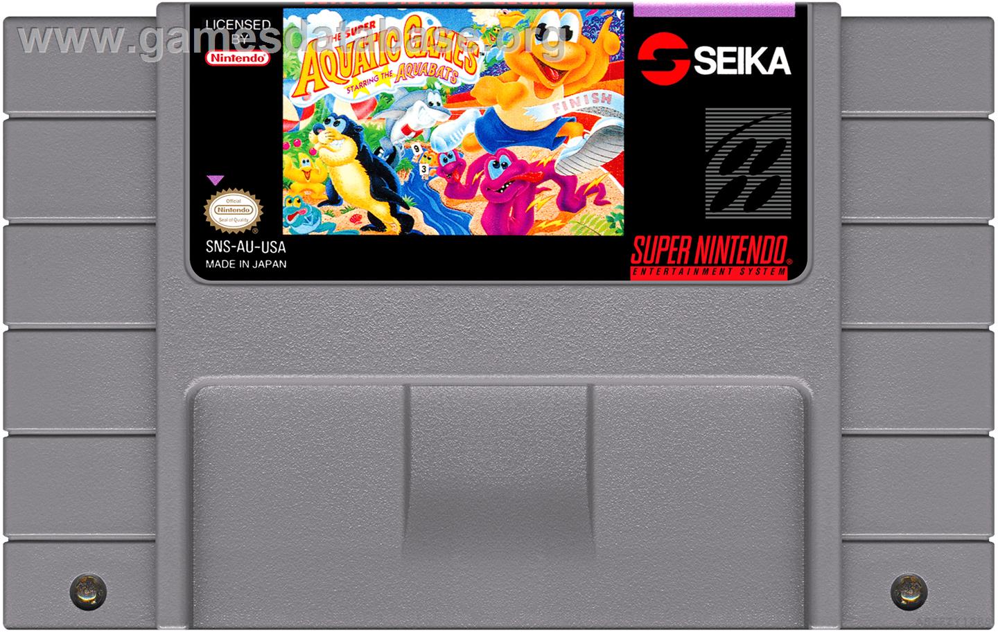 James Pond's Crazy Sports - Nintendo SNES - Artwork - Cartridge