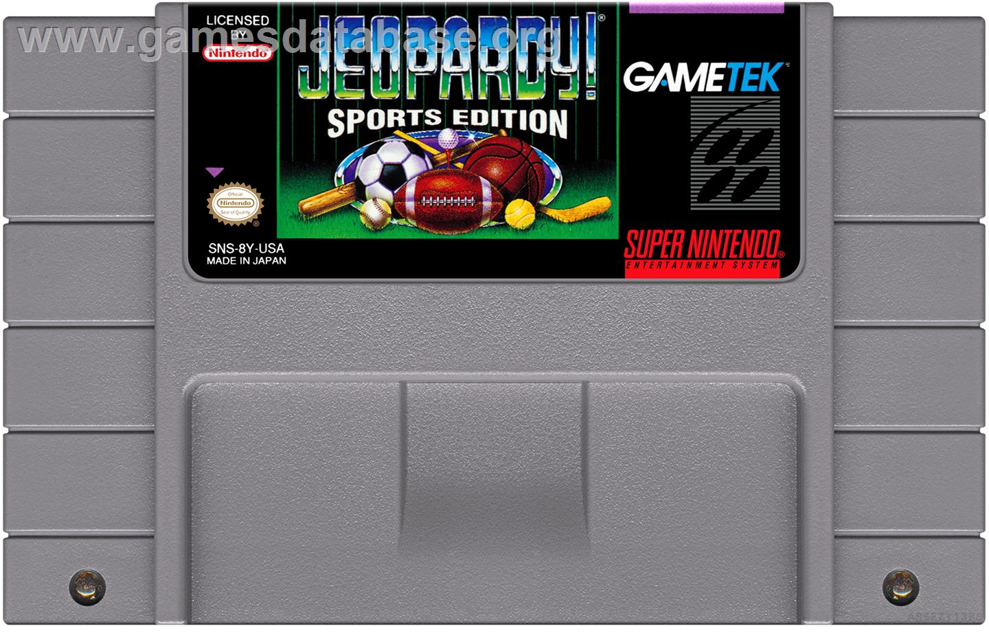Jeopardy! Sports Edition - Nintendo SNES - Artwork - Cartridge